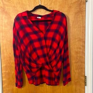 Navy and blue flannel shirt